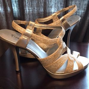 Silver sparkled heels